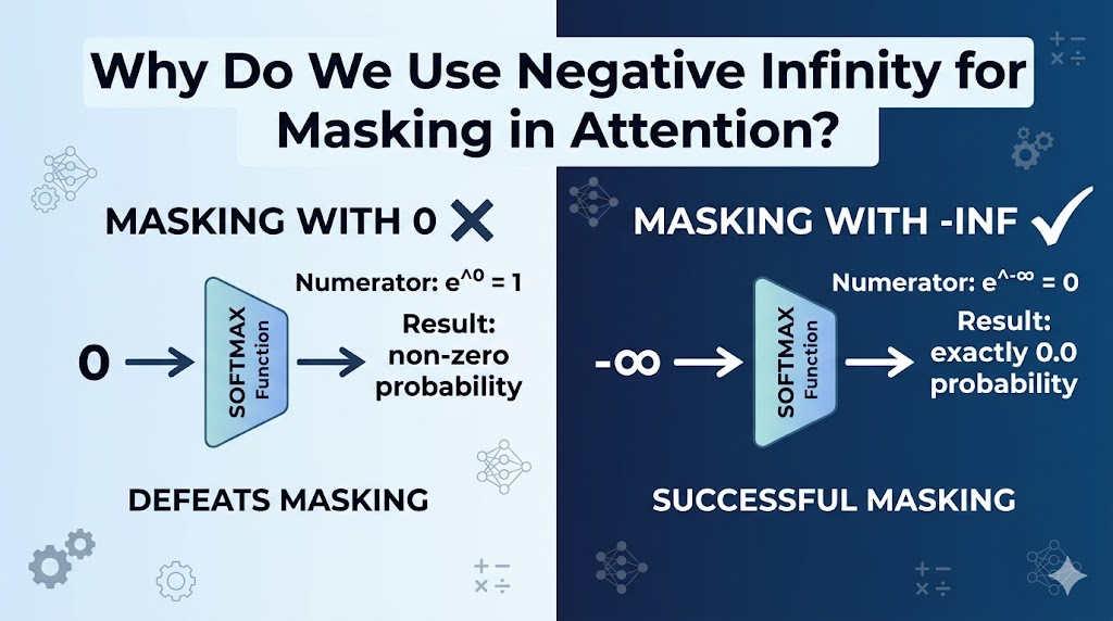 Why Do We Use Negative Infinity for Masking in Attention?