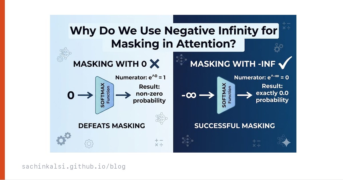 Attention score matrix with future positions masked to negative infinity